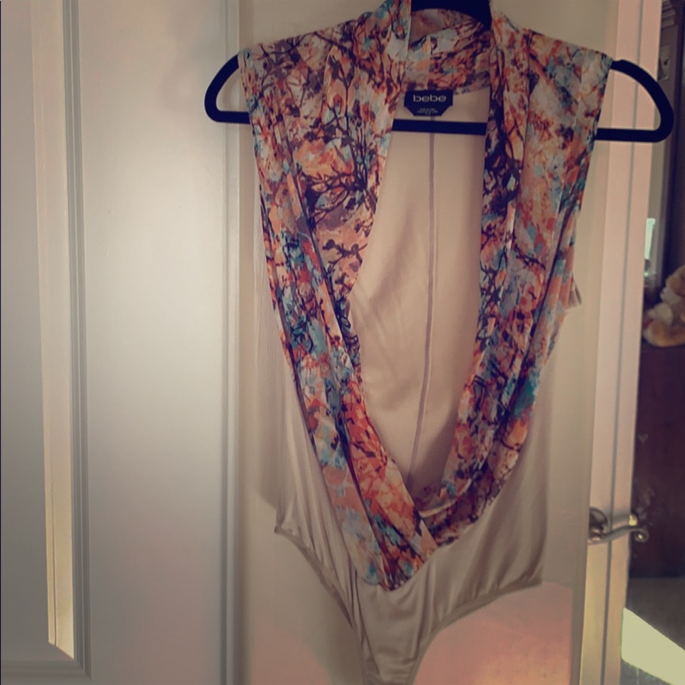 NWOT Bebe Tan Body Suit M
